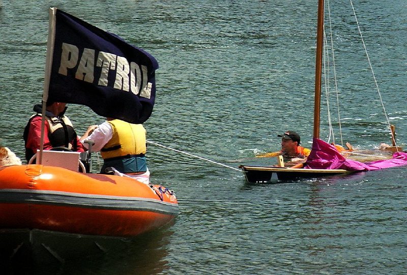 Two small craft taking part in an on-water activity at the 2008 Picton Maritime Festival.