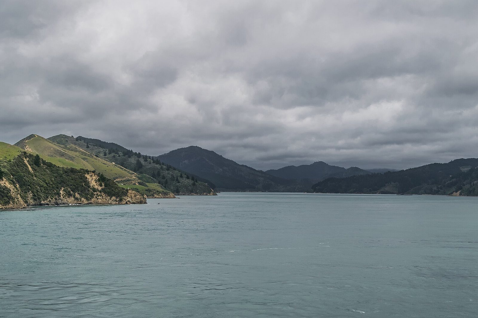 The narrow rocky entrance to Tory Channel from Cook Strait